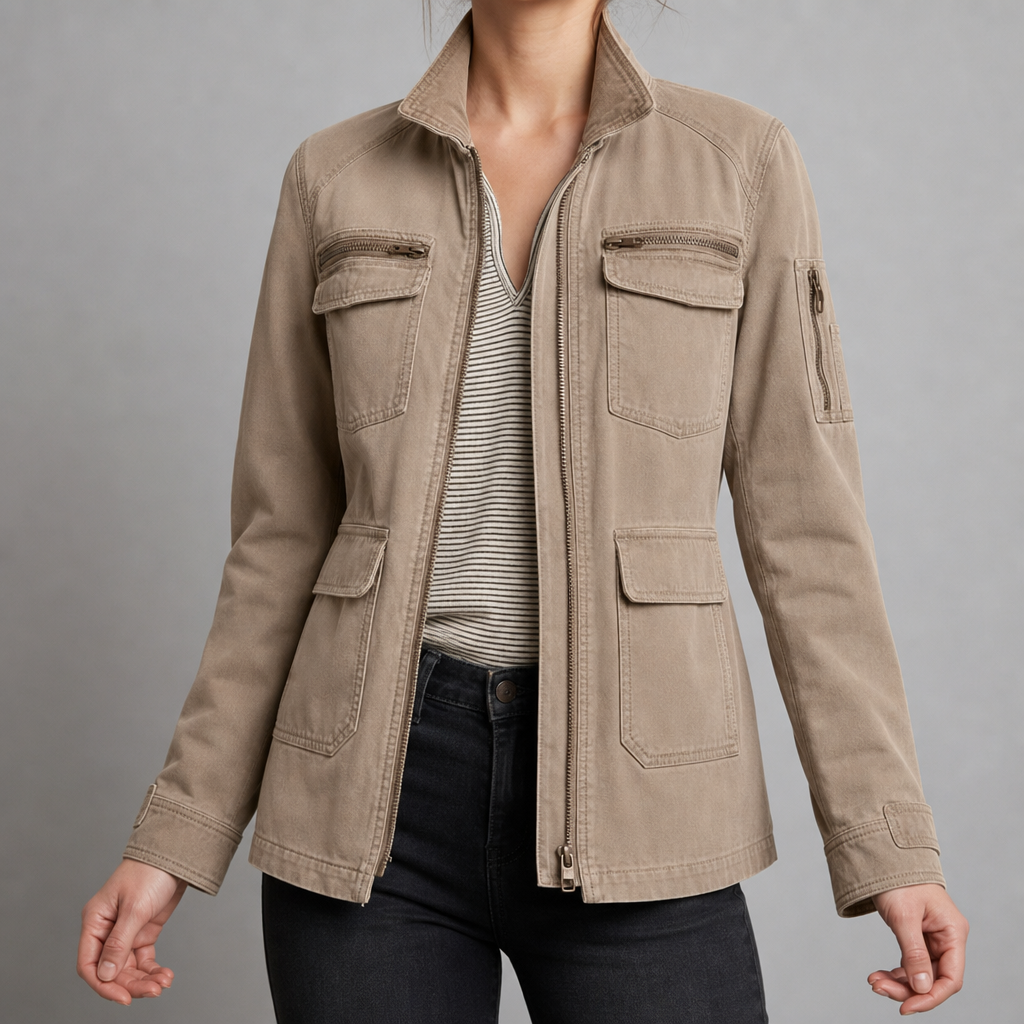Montepulciano Utility Cargo Jacket in Beige