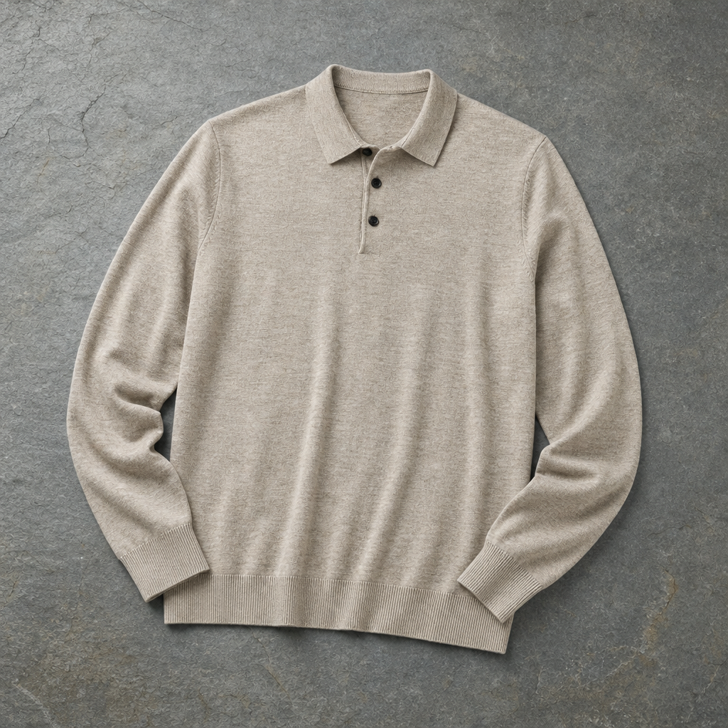 Guimaraes Knit Polo Sweater in Beige