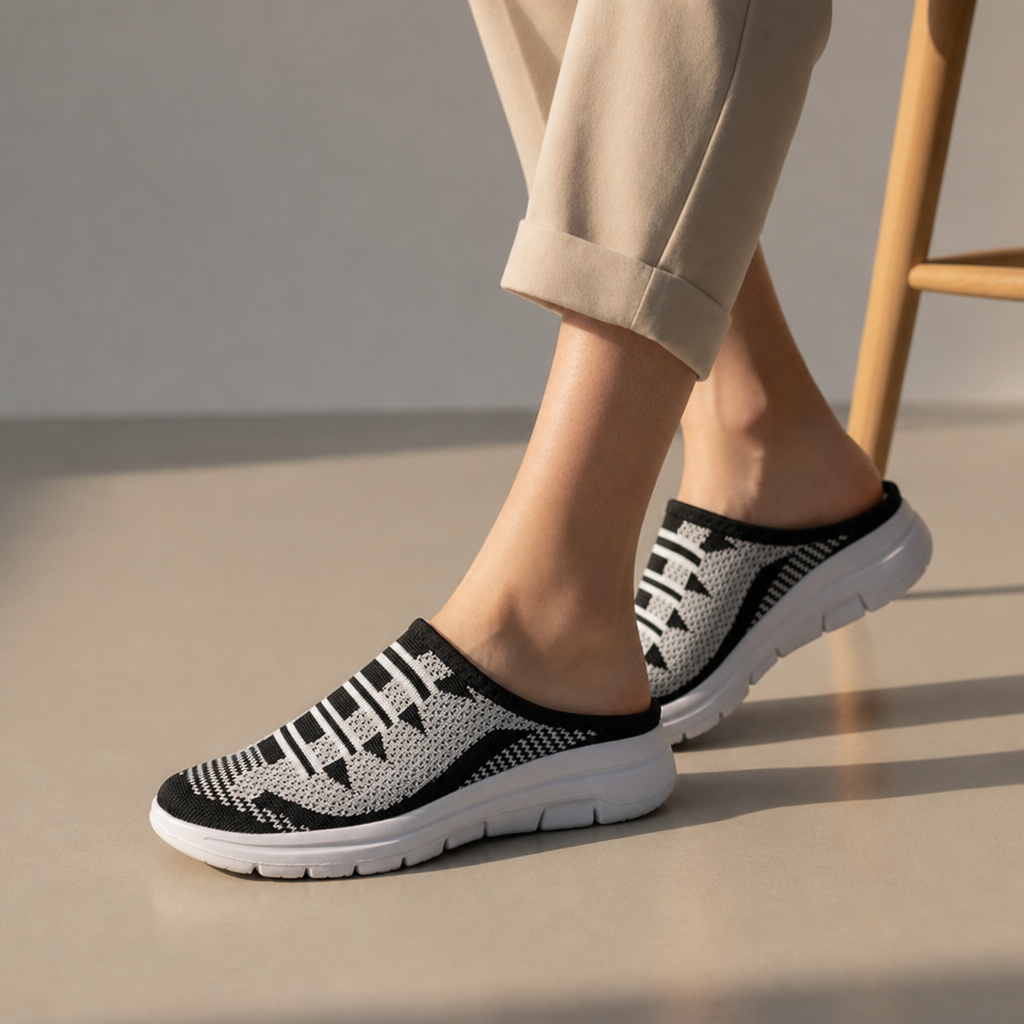 Sifnos Mesh Knit Mule Sneakers in Black