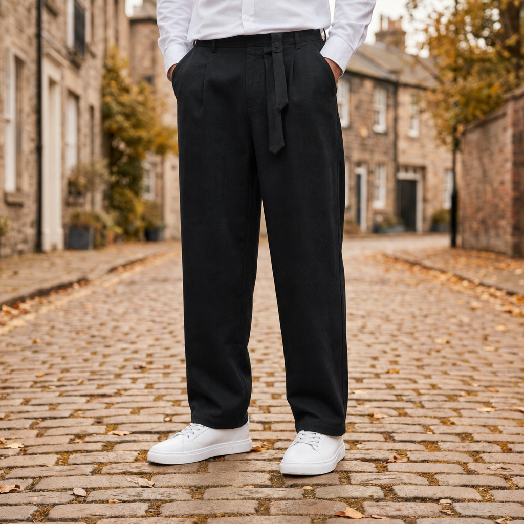 Eze Relaxed Wide-Leg Pants in Black