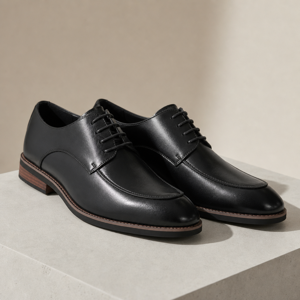 Villefranche Split-Toe Derby Shoes in Black