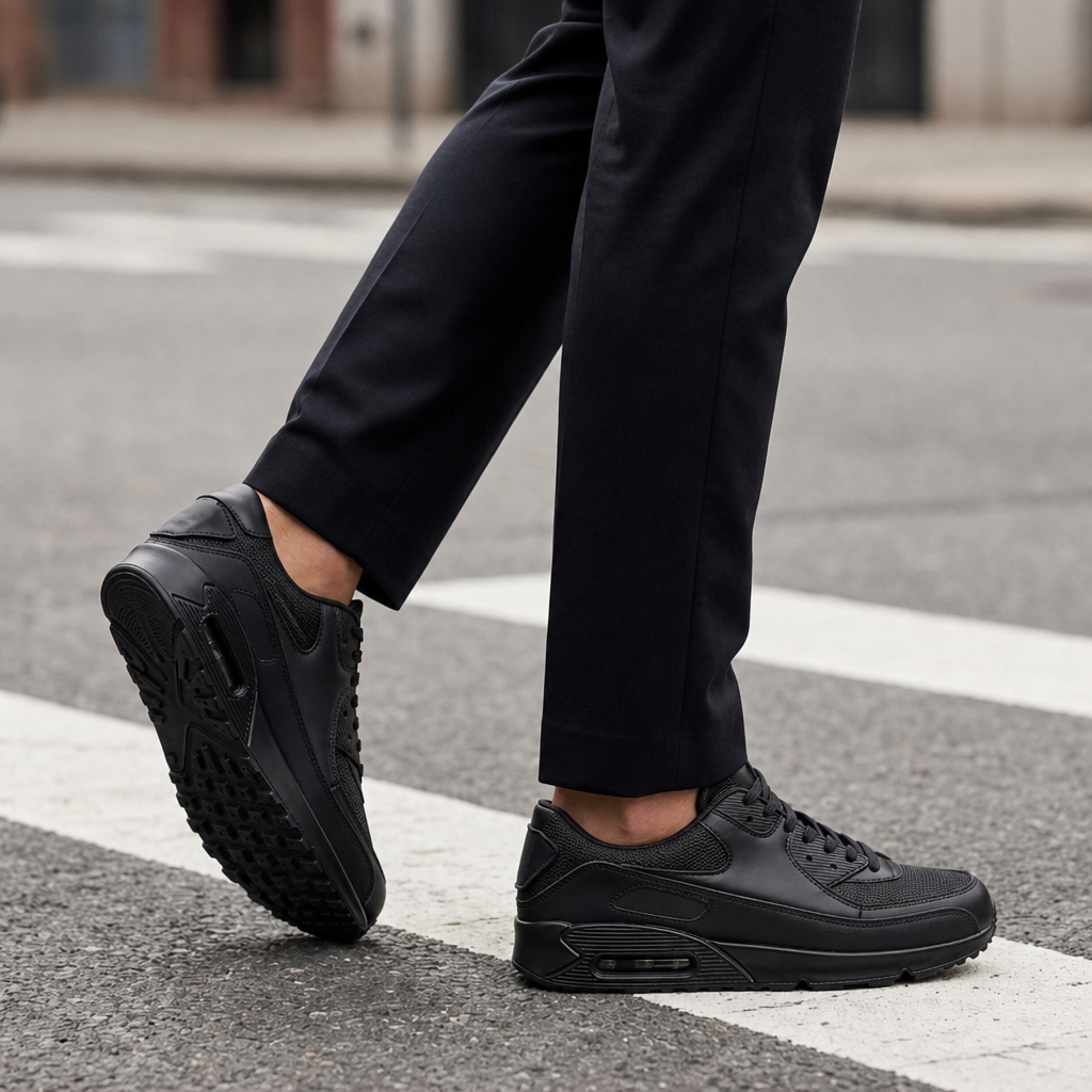 Kea Retro Air Cushion Sneakers in Black
