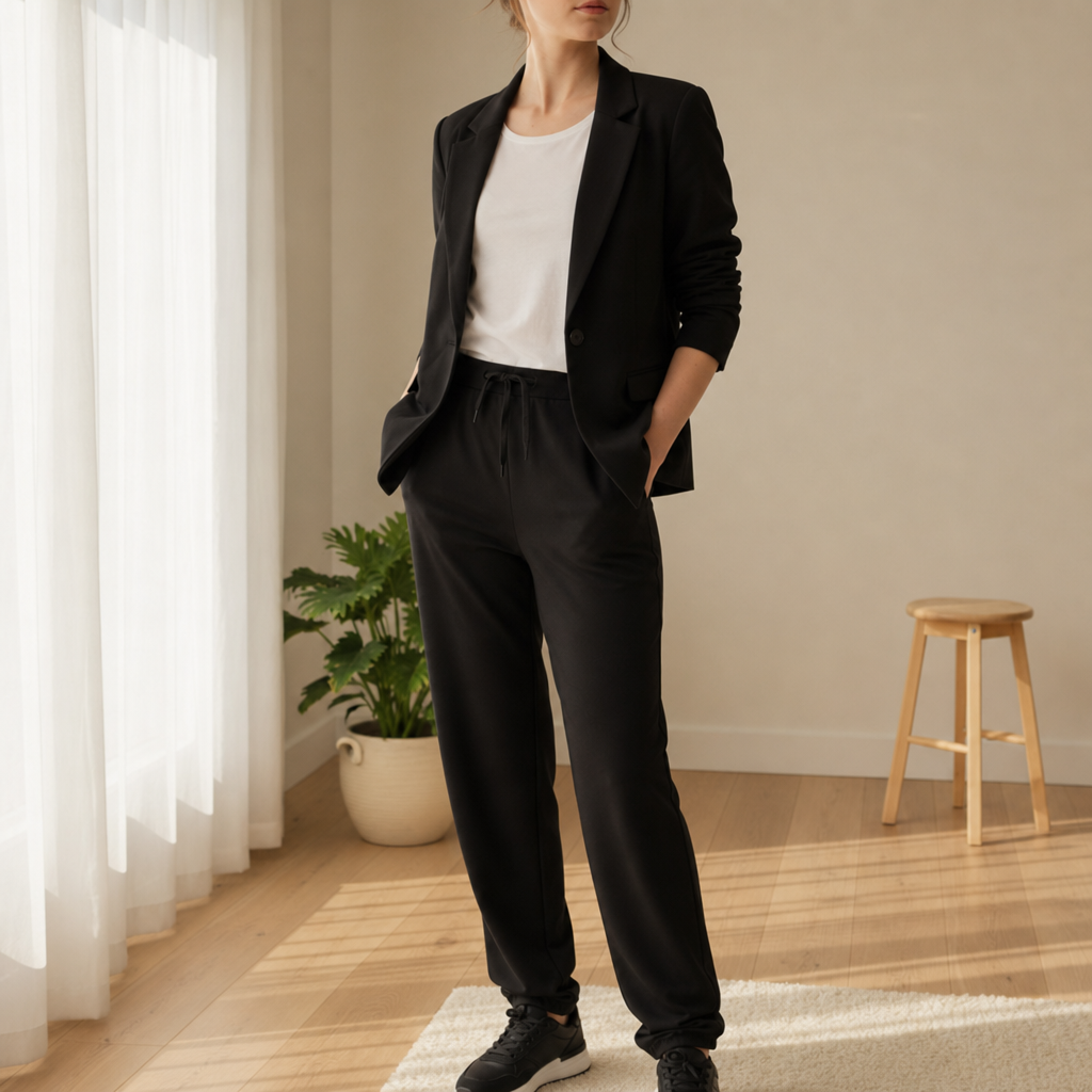 Rapallo Blazer Jogger Co-ord Set in Black