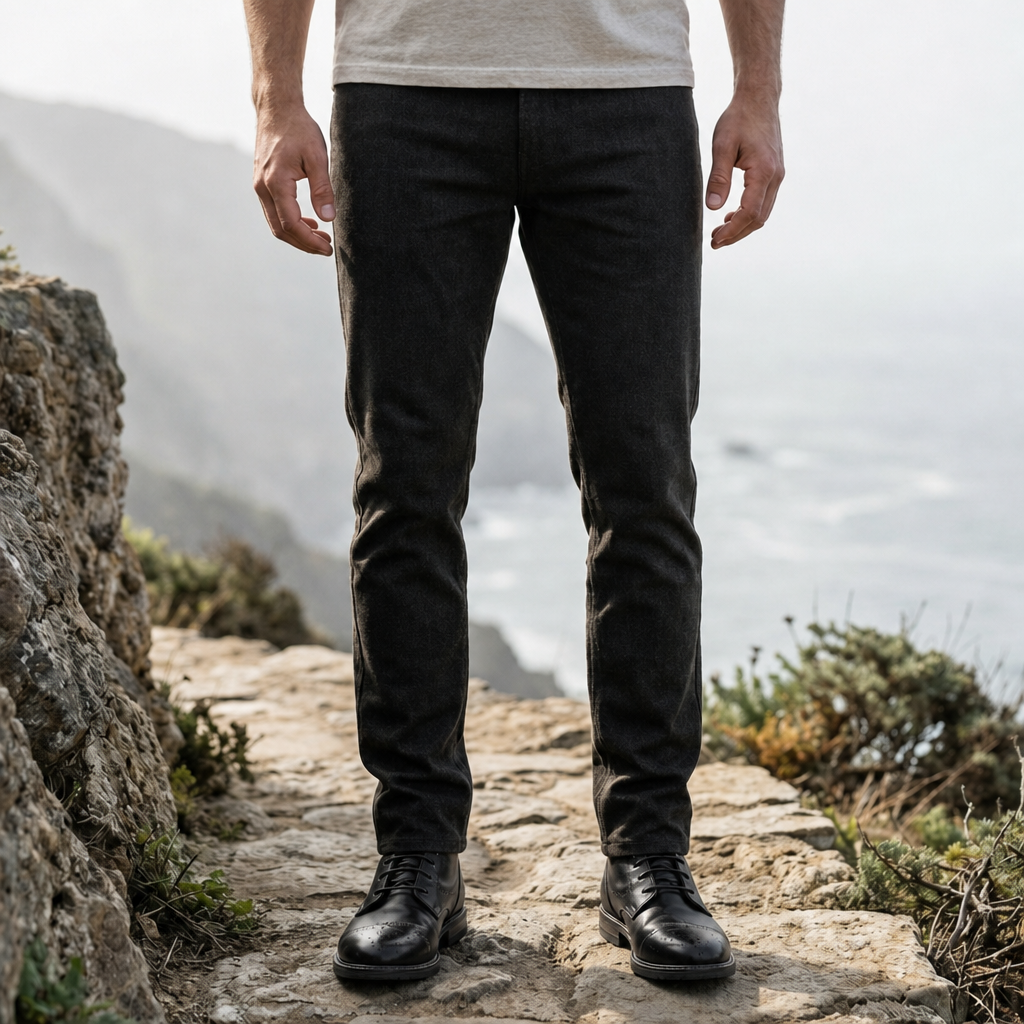 Tarragona Leather Brogue Derby Shoes in Black