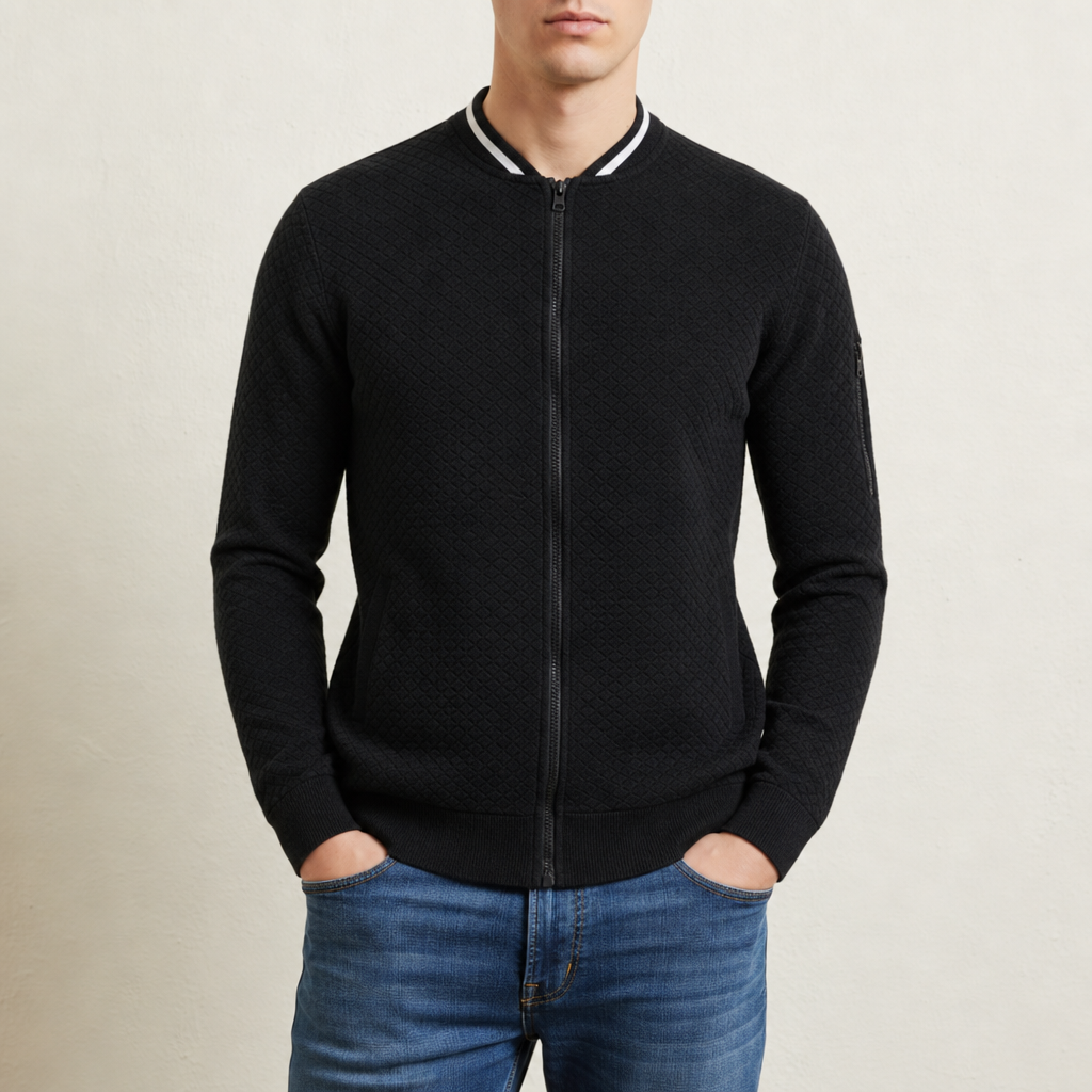 Maigellos Plain Hoodie Cardigan in Black