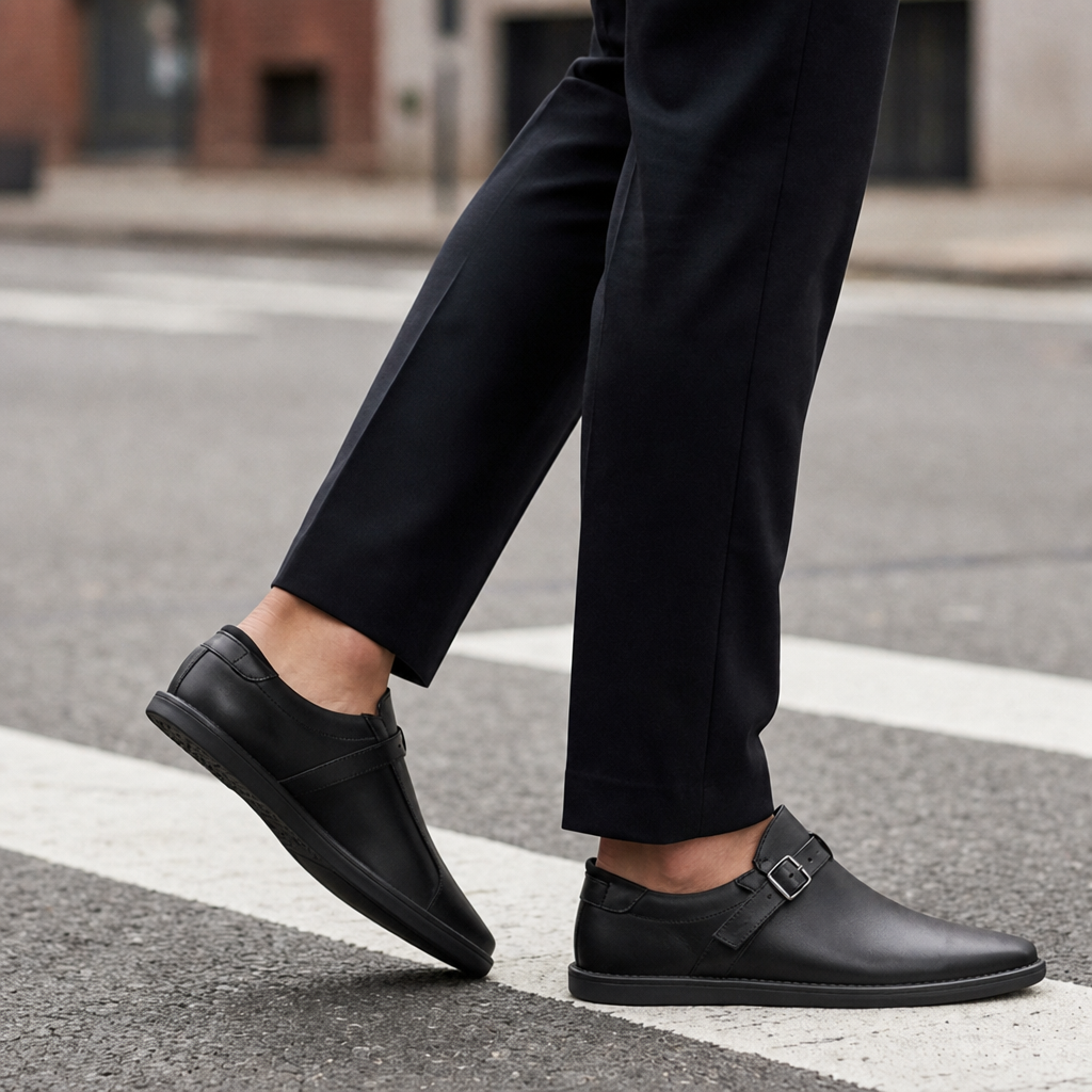 Spoleto Buckle Leather Mule in Black
