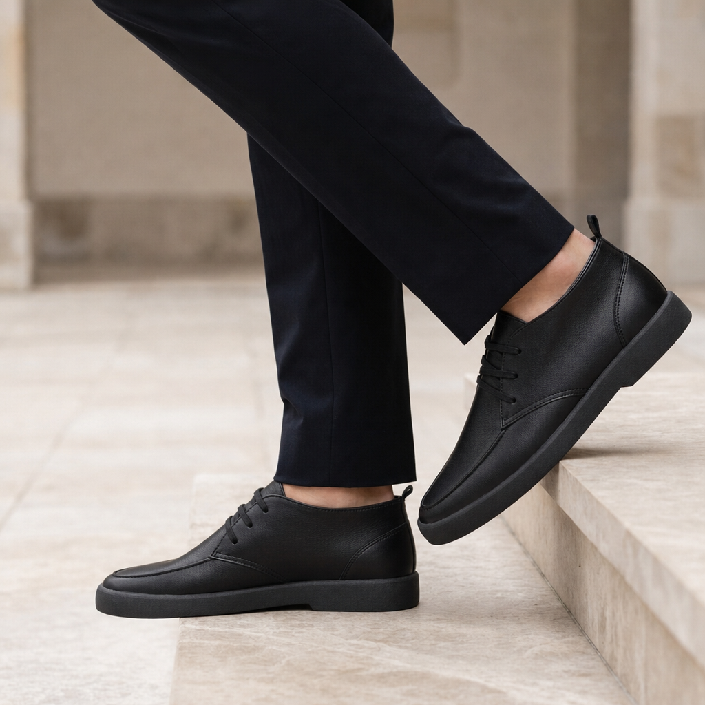 Imperia Leather Chukka Boots in Black
