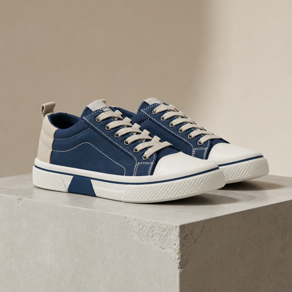 Mallorca Color Block Canvas Sneakers in Blue