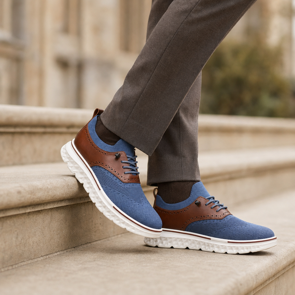 Astypalaia Hybrid Brogue Dress Sneakers in Blue