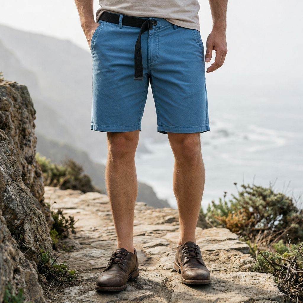 Ragusa Cotton Chino Shorts in Blue