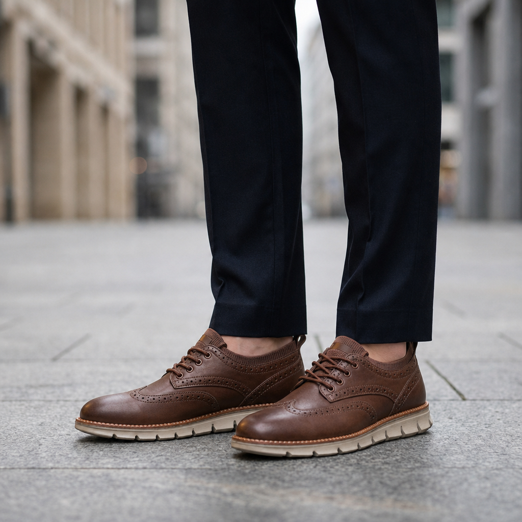 Perpignan Brogue Dress Sneakers in Brown