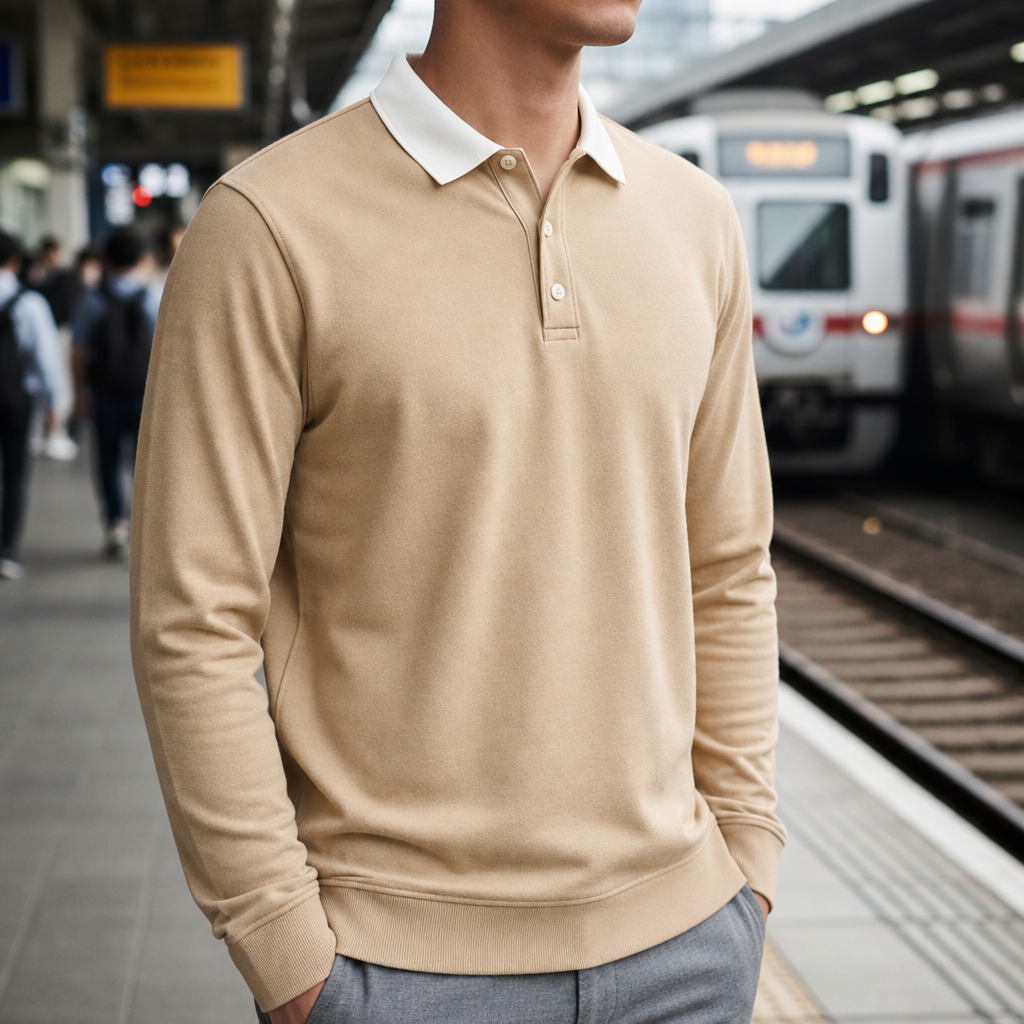 Tropea Contrast Collar Polo in Brown