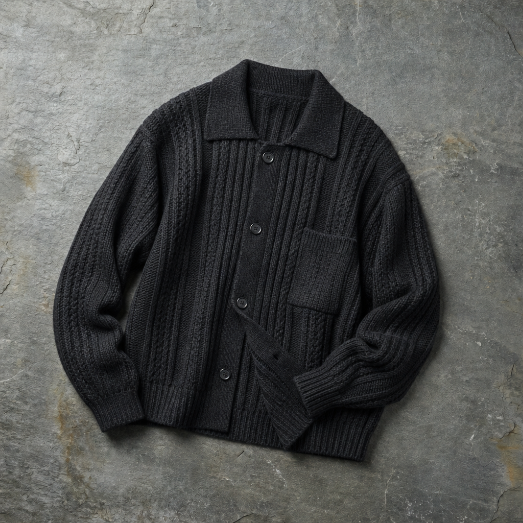 Amalfi Chunky Knit Cardigan in Charcoal