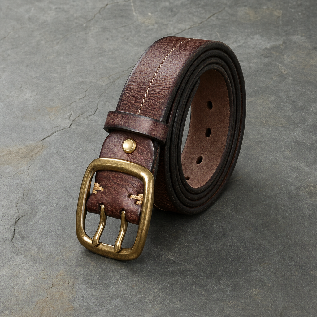 Mallorca Vintage Leather Belt in Coffee