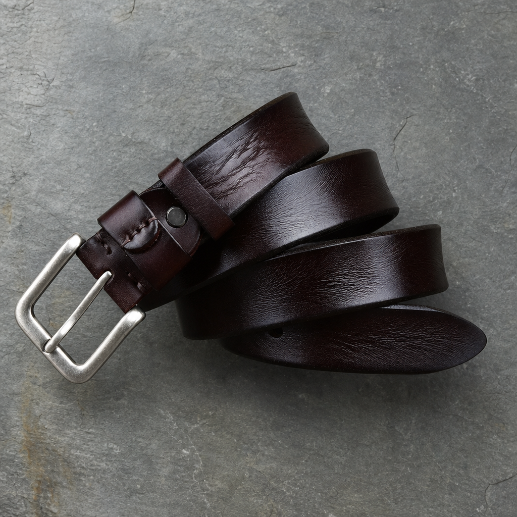 Cartagena Vintage Leather Belt in Coffee