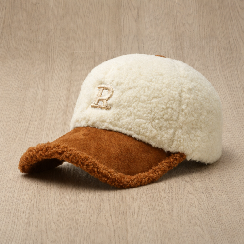 Siena Sherpa Fleece Cap in Cream & Brown