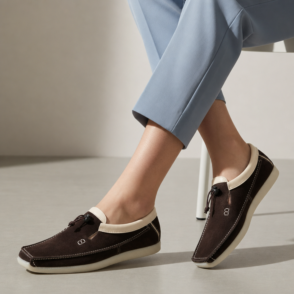 Amalfi Suede Moc-Toe Loafers in Dark Brown