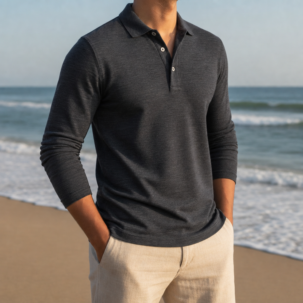 Pisa Slim Fit Polo Shirt in Dark Gray