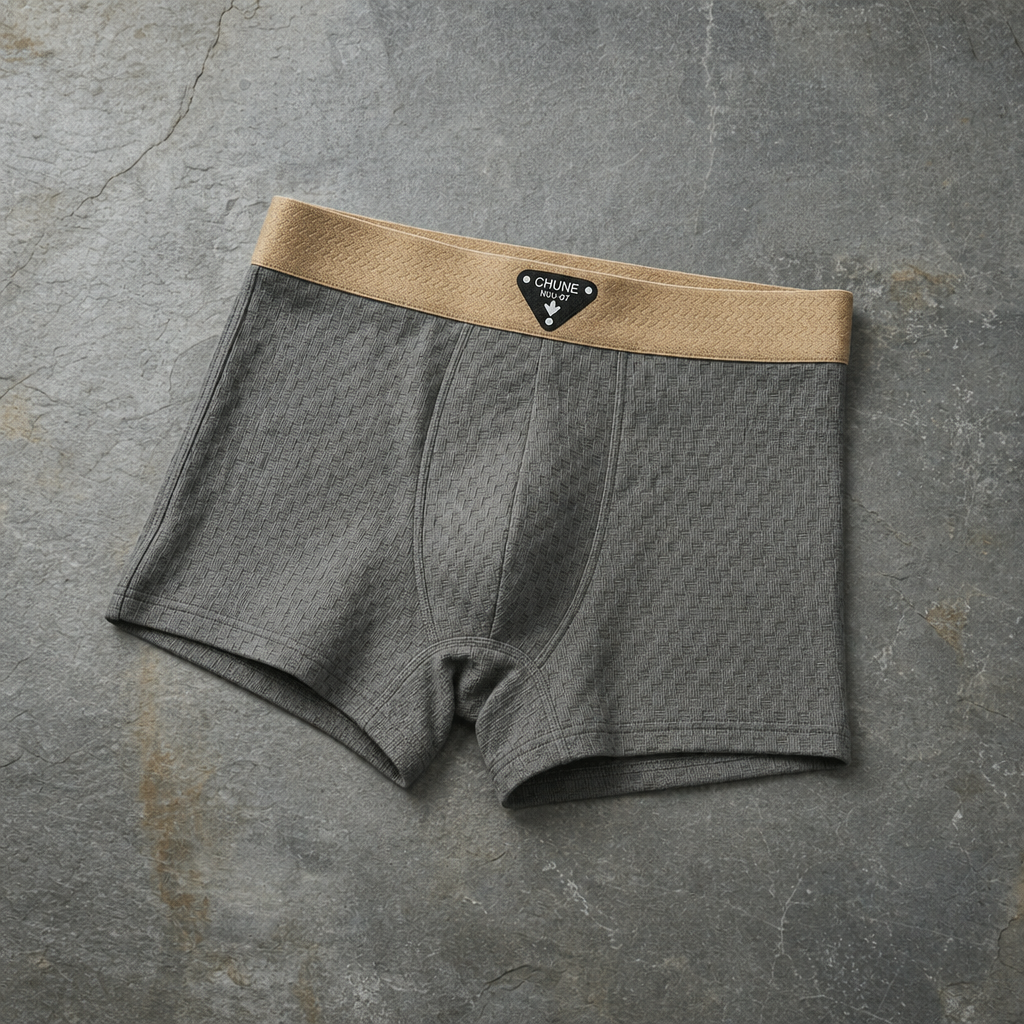 Carvoeiro Waffle Knit Boxer Briefs in Dark Slate