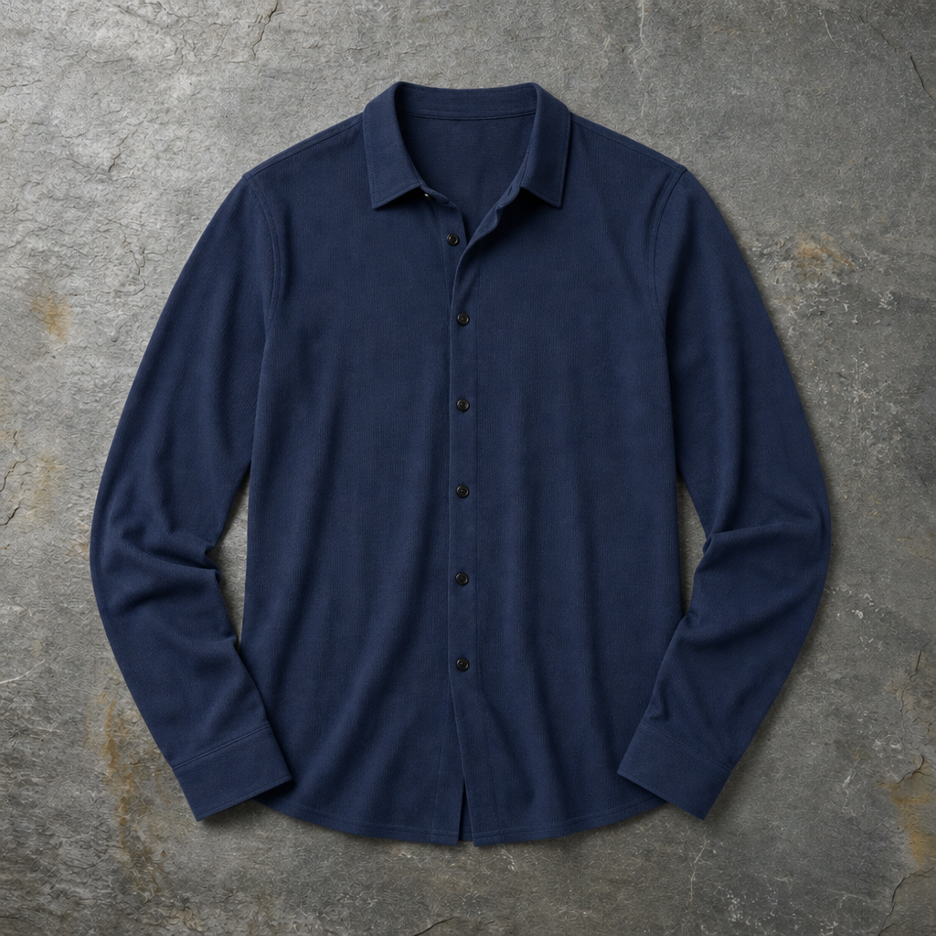Vence Slim Fit Button-Up in Deep Navy