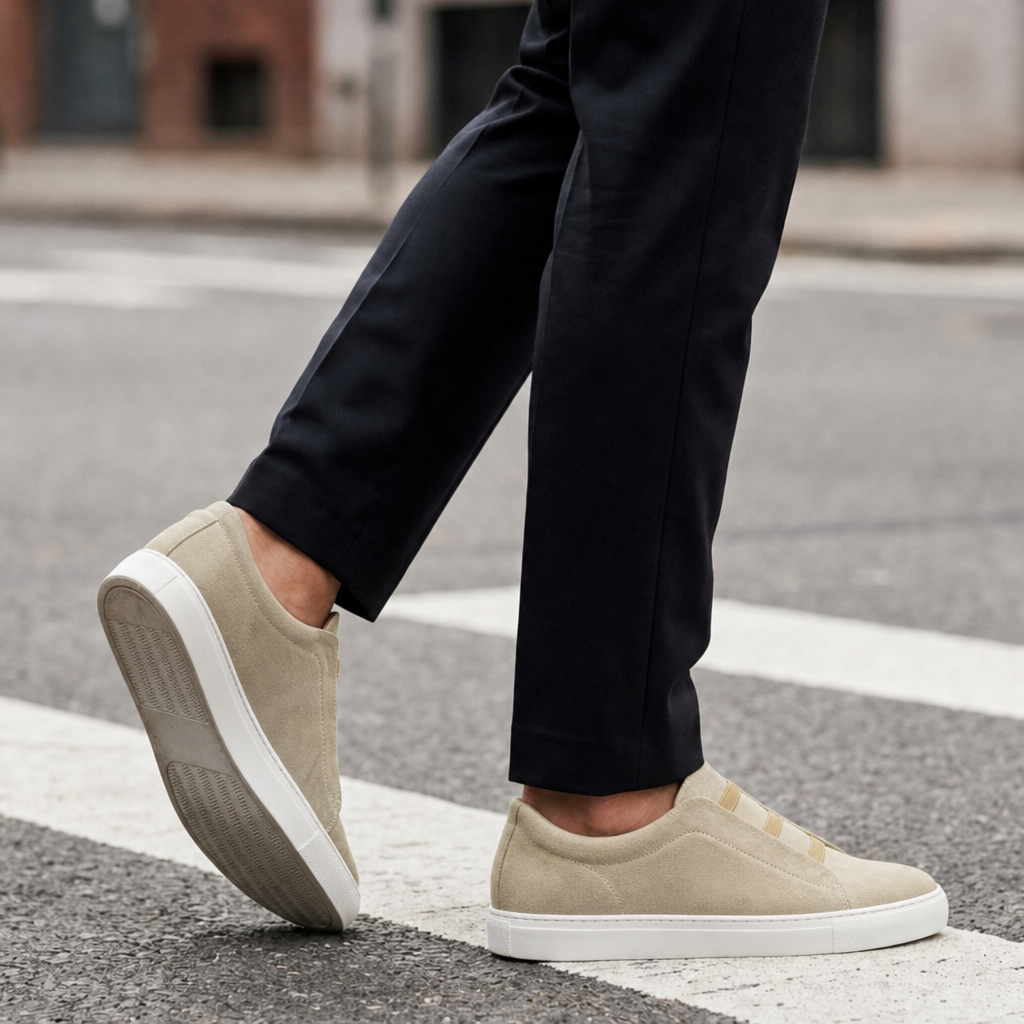 Deia Suede Slip-On Sneakers in Desert Sand