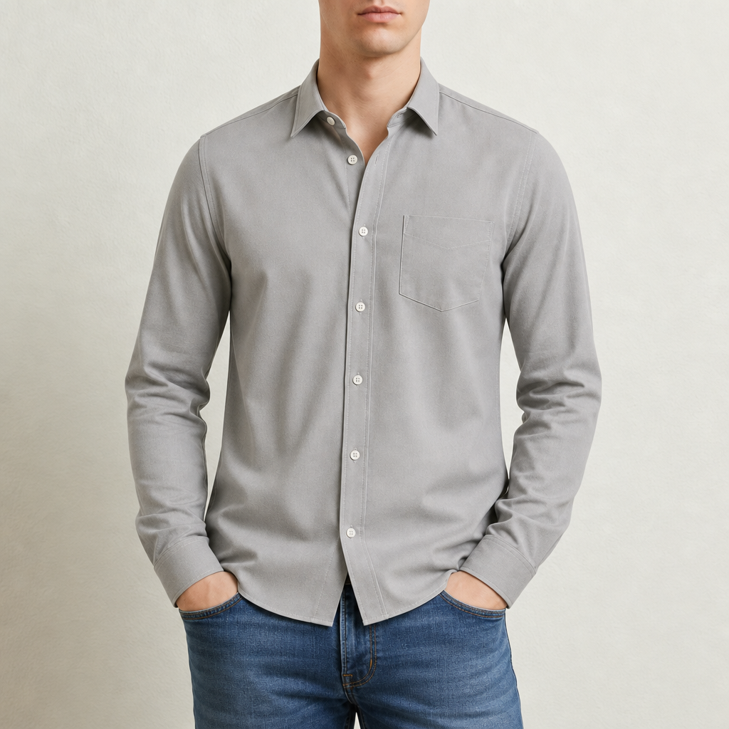Mario Long Sleeve Shirt in Gray