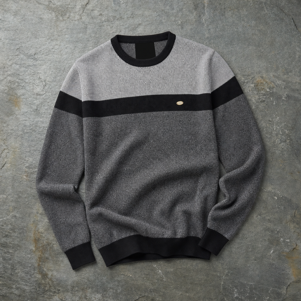 Ios Striped Crewneck Sweater in Gray