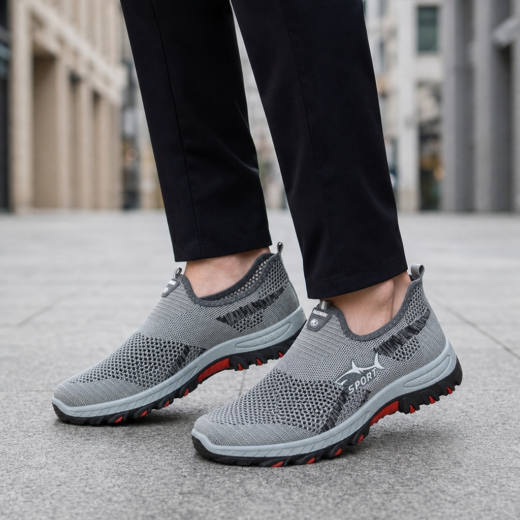 Porteza Mesh Slip-On Trainer in GRAY