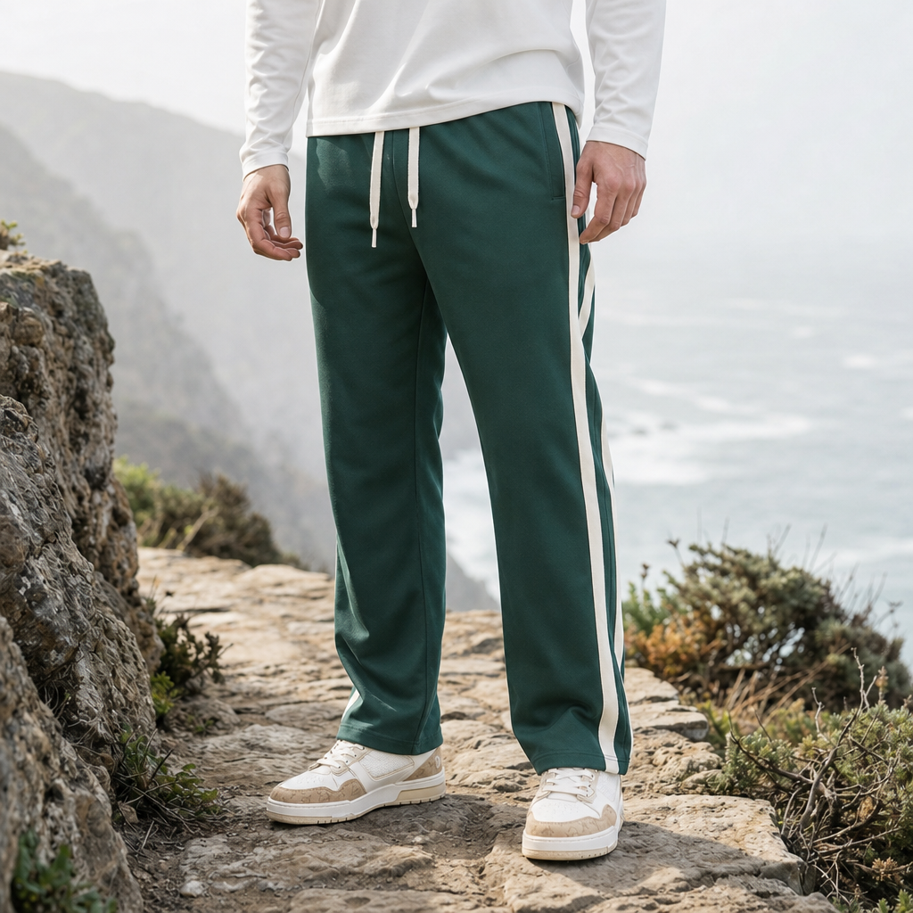 Zakynthos Side-Stripe Track Pants in Green