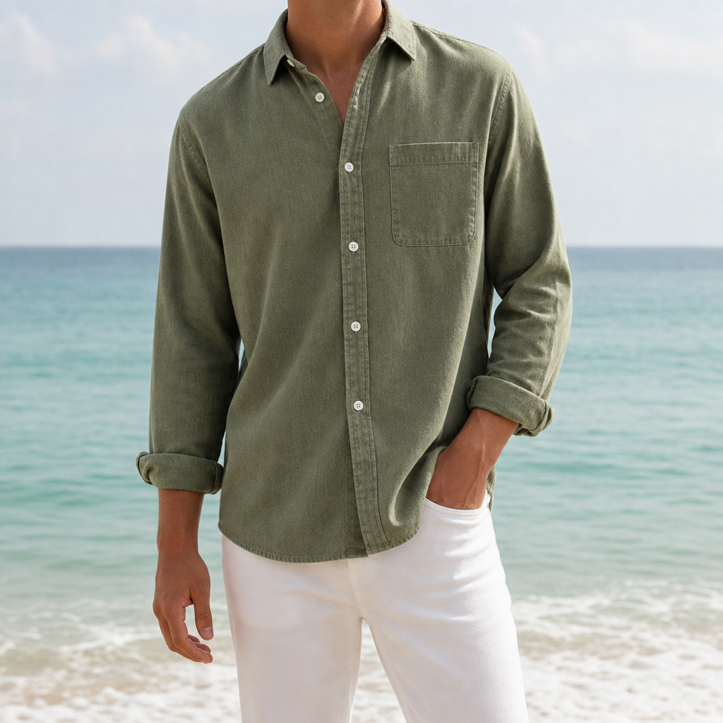 Bellagio Oxford Button-Up Shirt in Green