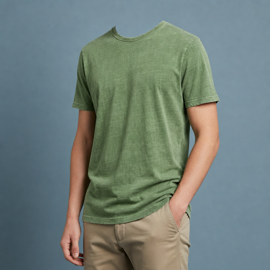 Antiparos Vintage Fit Cotton Tee in Green