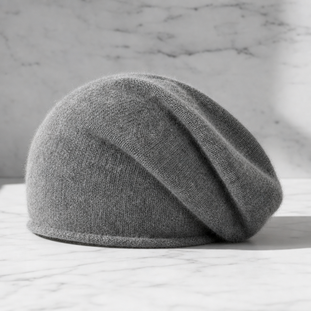 Sagres Slouchy Cashmere Beanie in Grey