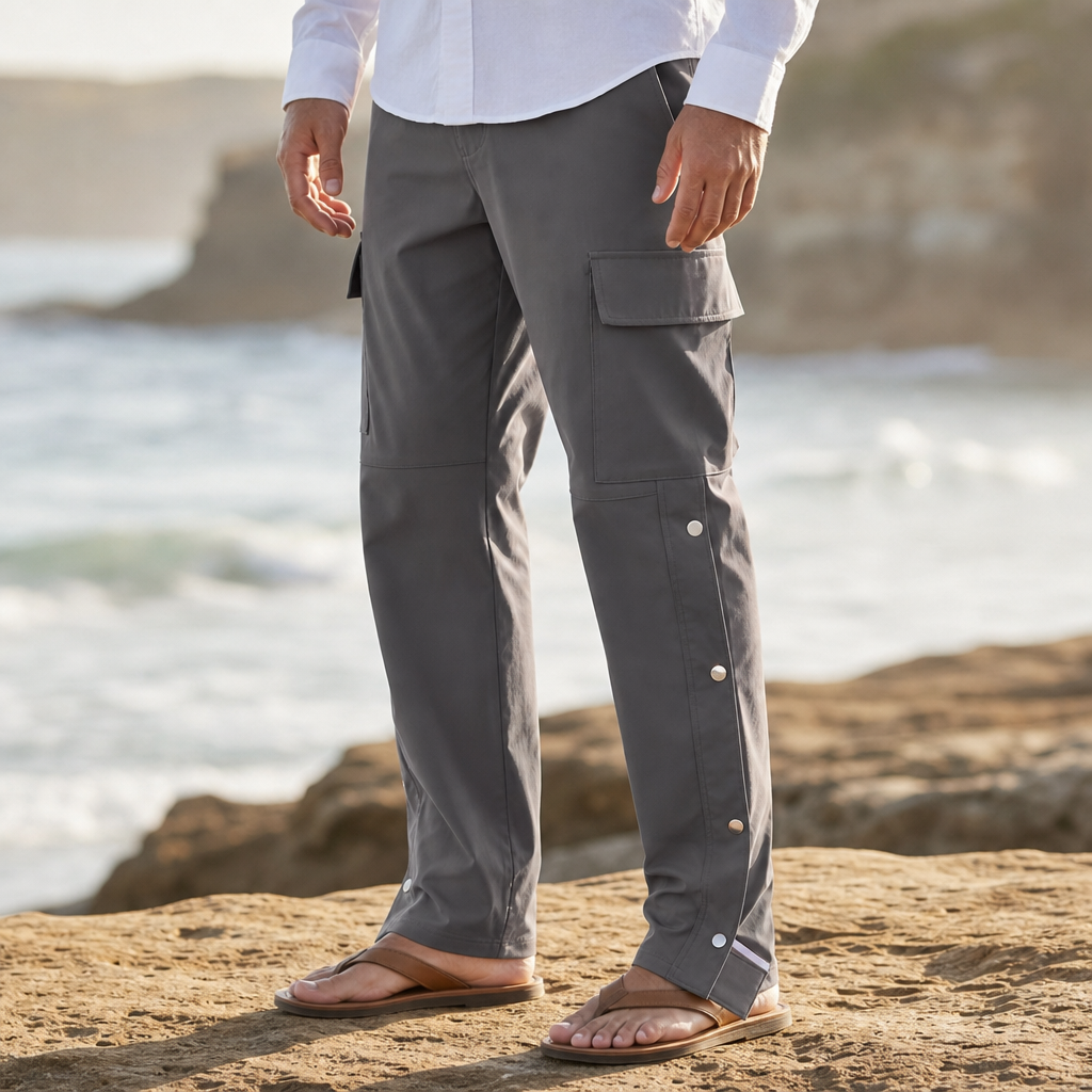 Lecce Snap Cargo Pants in Grey