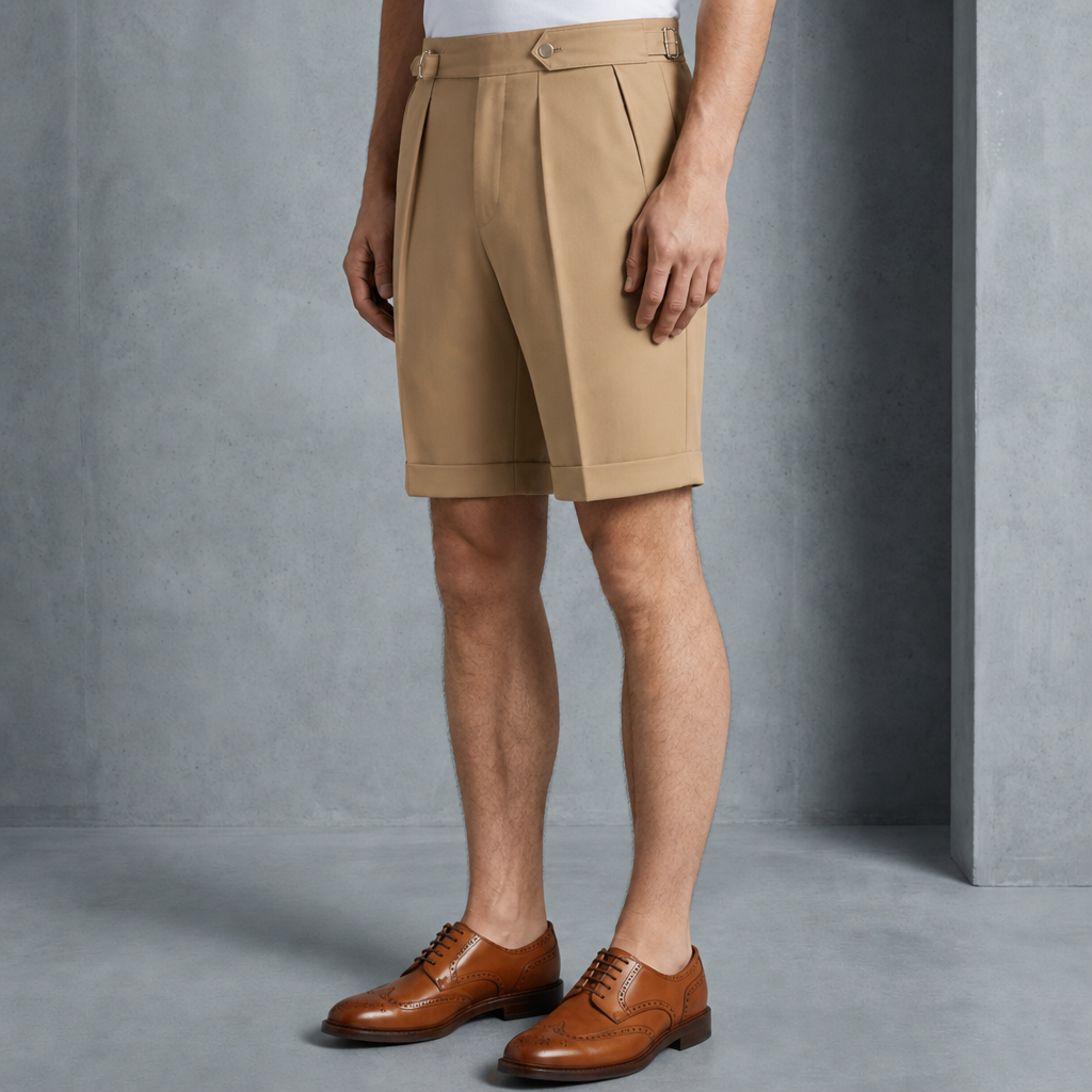 Ansouis Pleated Dress Shorts in Khaki