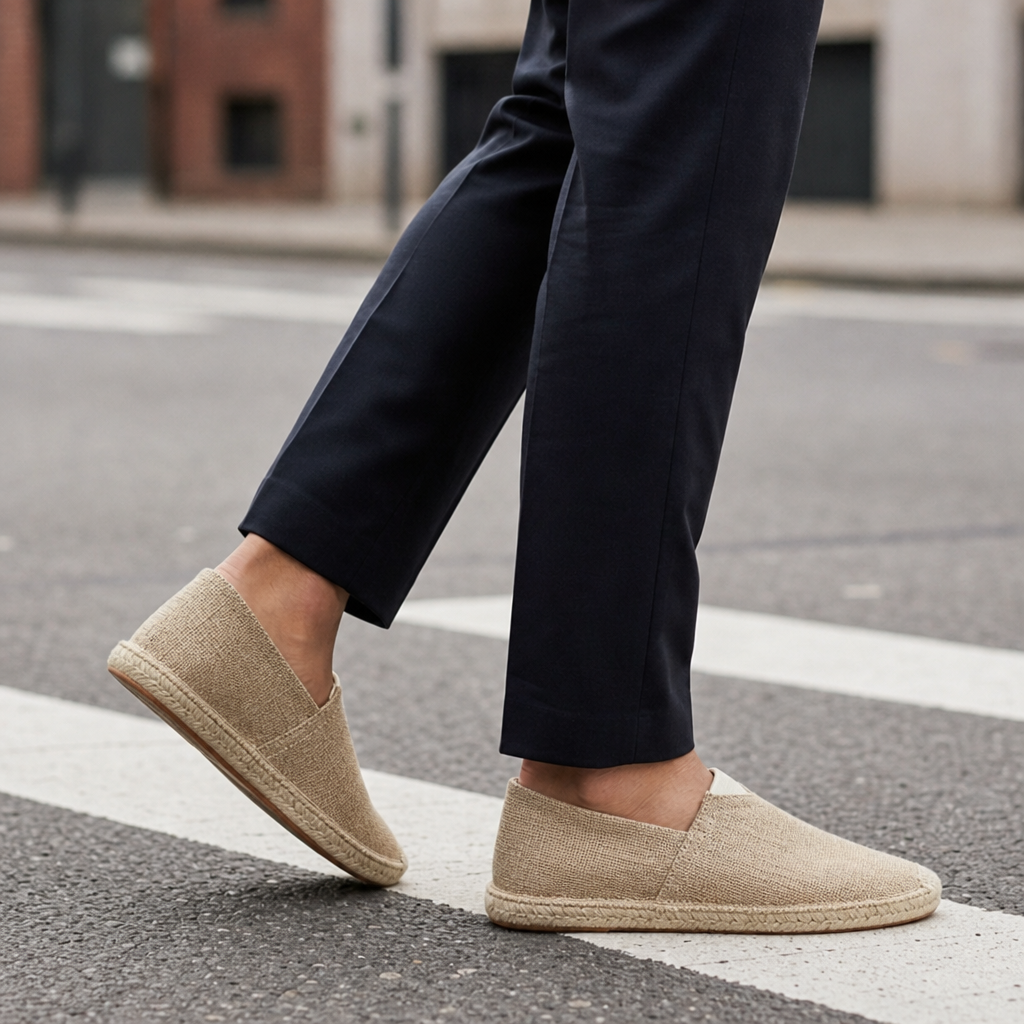 Braga Linen Canvas Espadrilles in Khaki