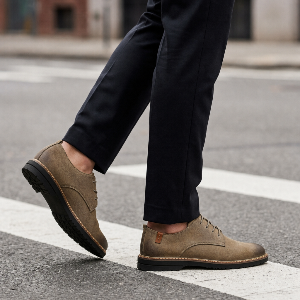 Frigiliana Vintage Leather Oxfords in Khaki