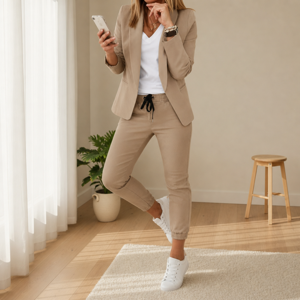 Grasse Blazer Jogger Set in Khaki