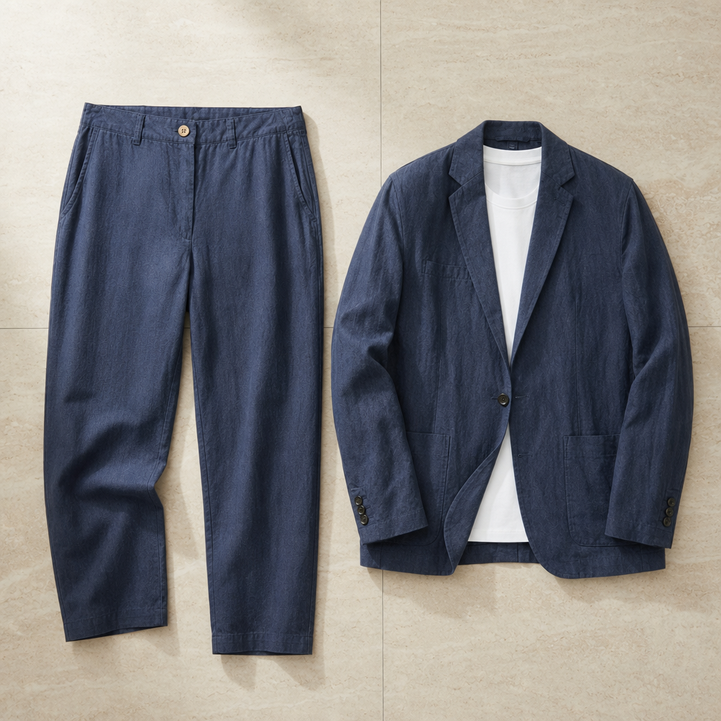 Christiano Blazer Set in Navy Blue