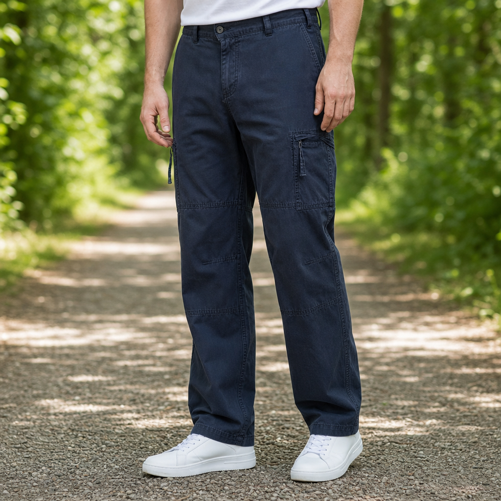 Cannes Relaxed Fit Cargo Pants in Navy