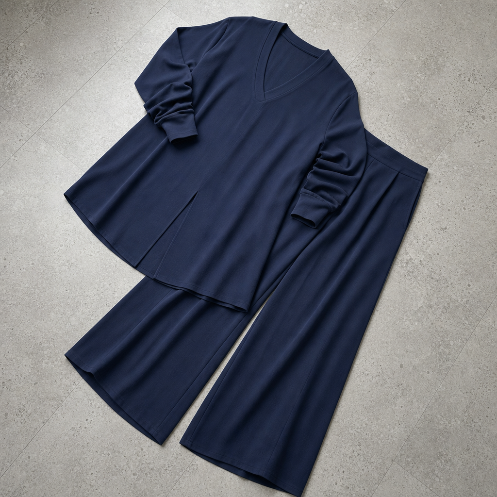 Trujillo Tunic & Wide Leg Set in Navy