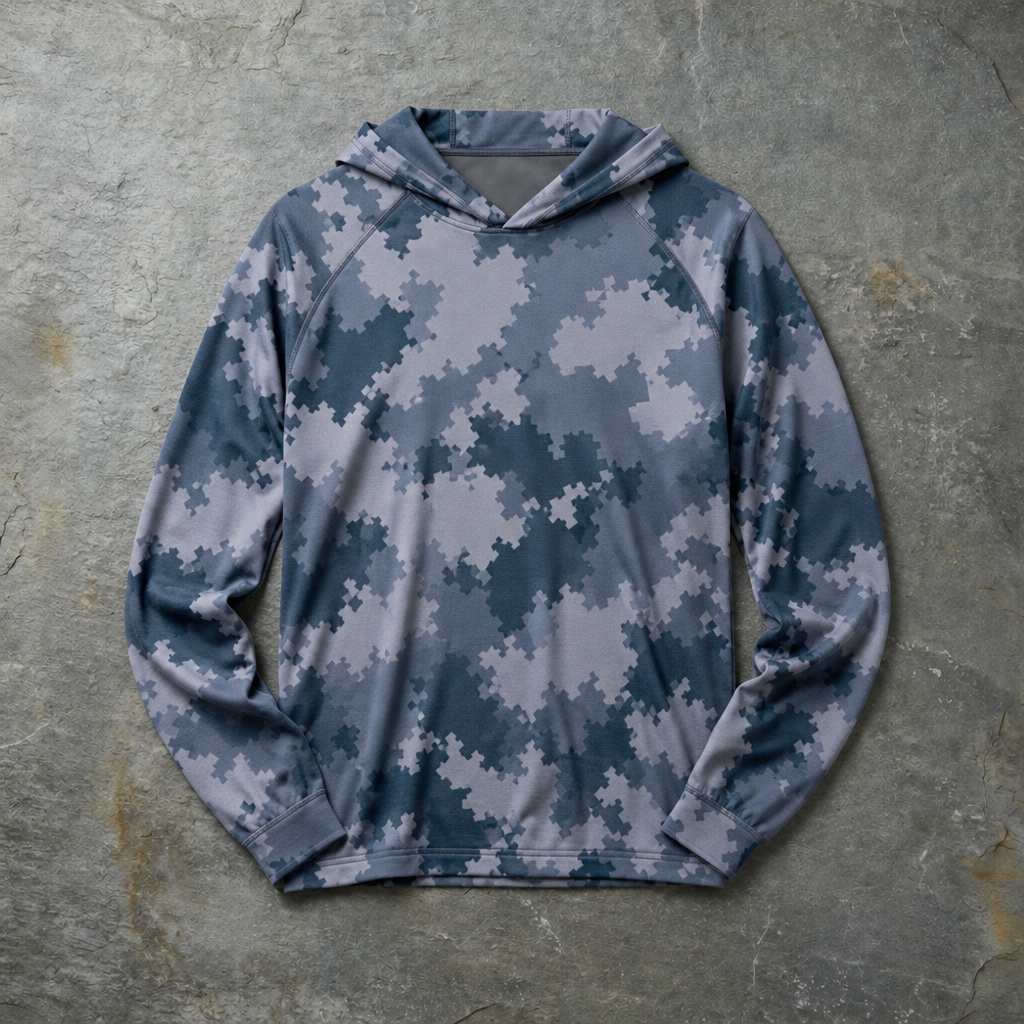 Nazare Digital Camo Hoodie in Ocean