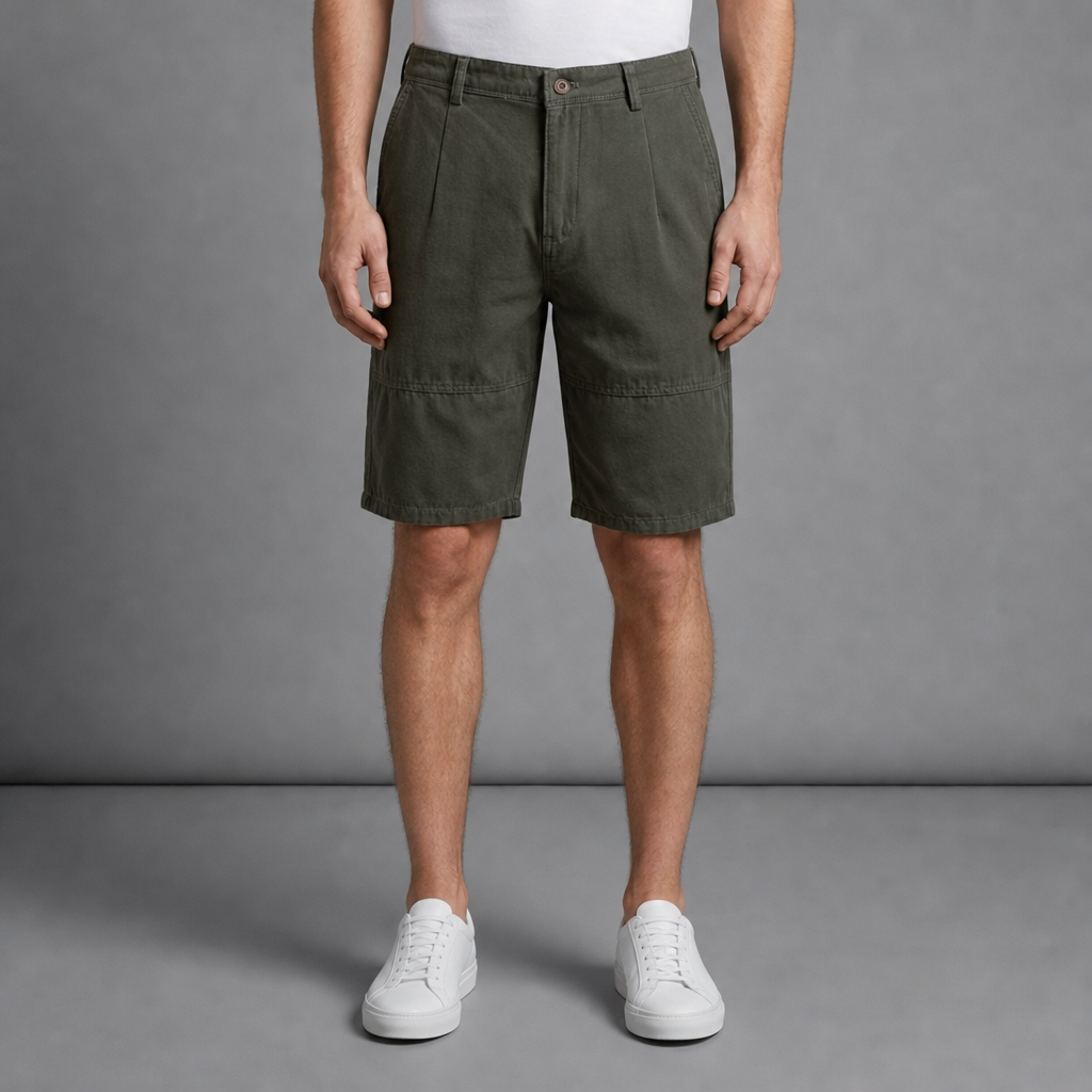 Denia Cotton Chino Shorts in Olive