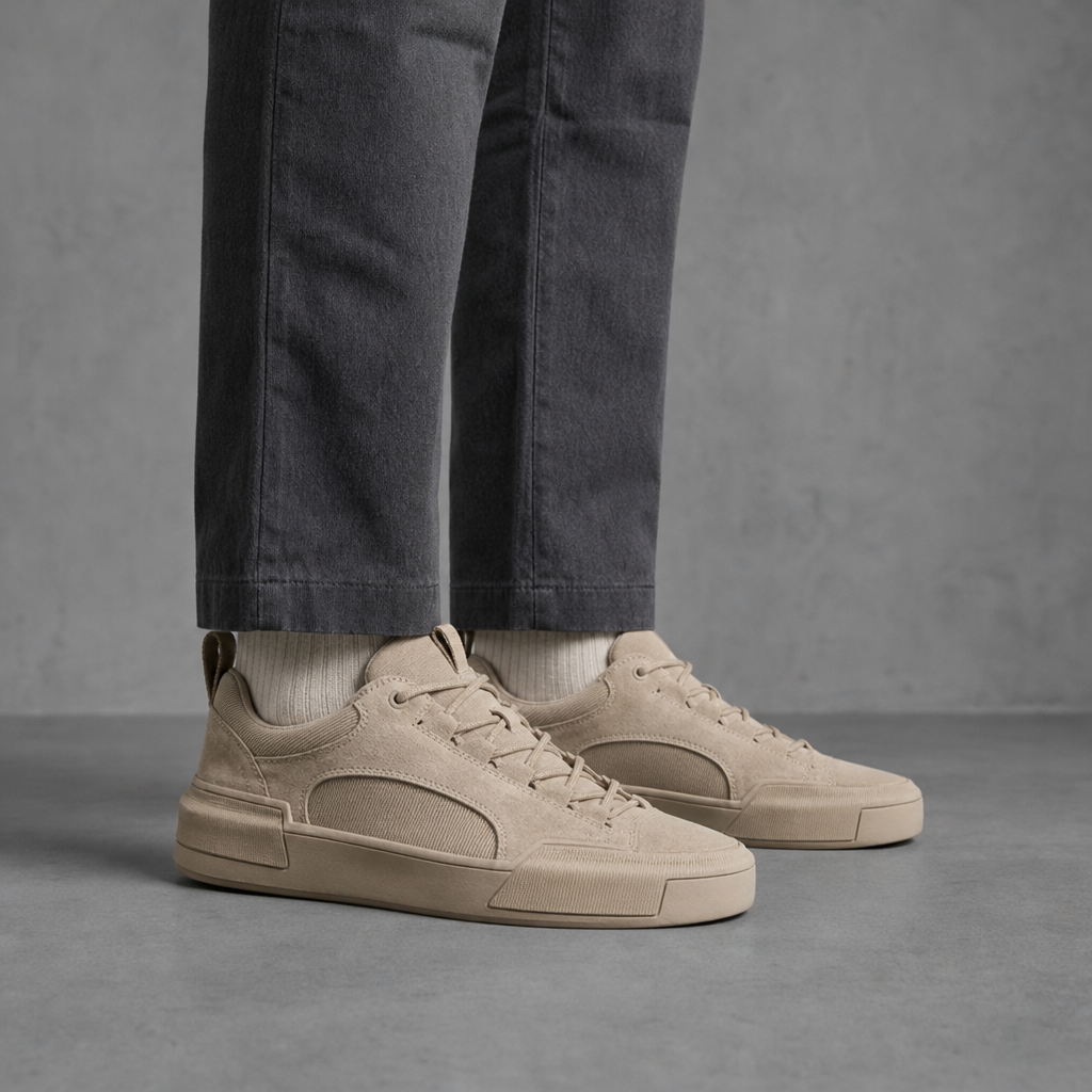 Nafplio Suede Canvas Sneakers in Sand