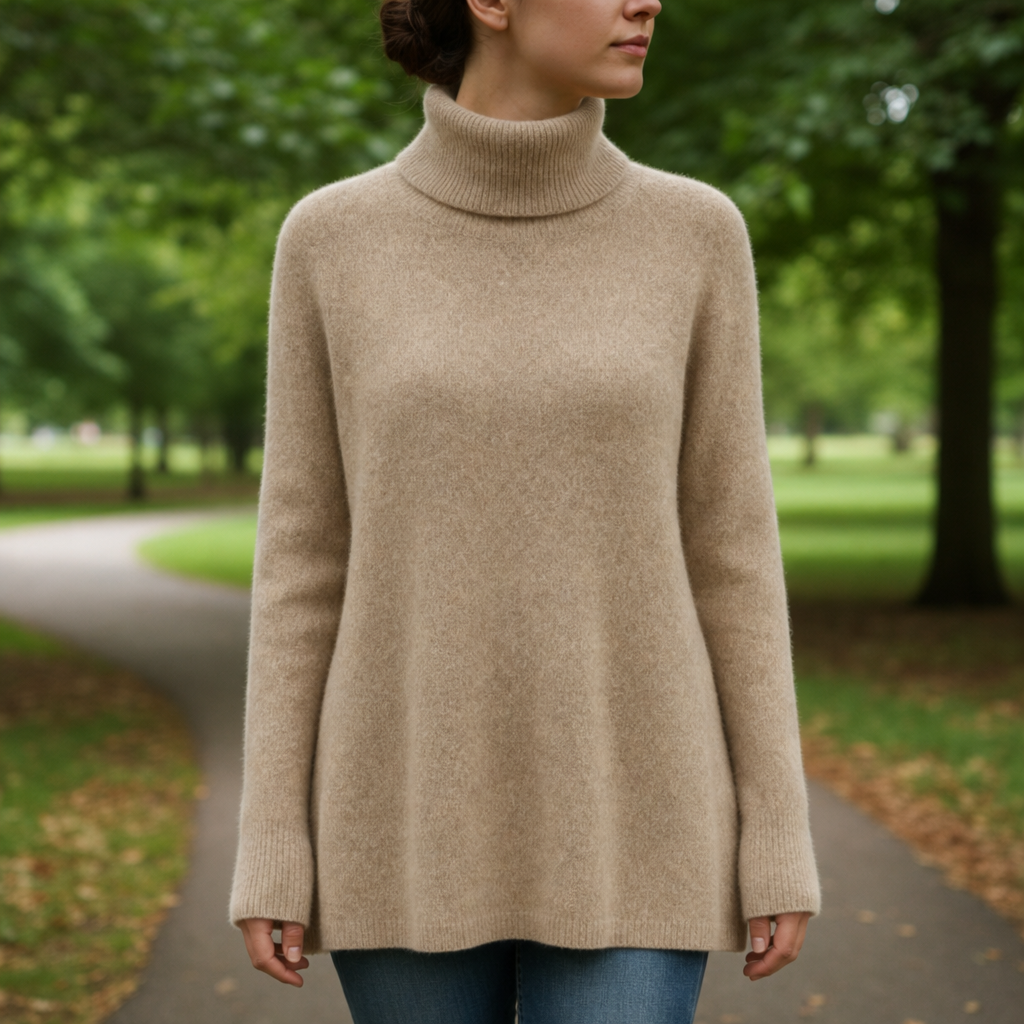 Taormina Cashmere Turtleneck Pullover in Sienna Brown