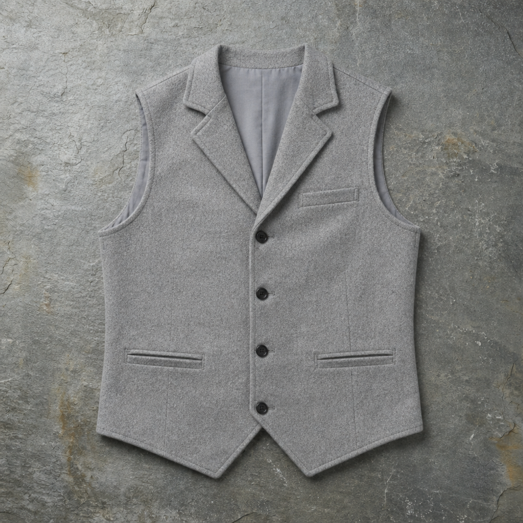 Avila Slim Fit Business Vest in Silver