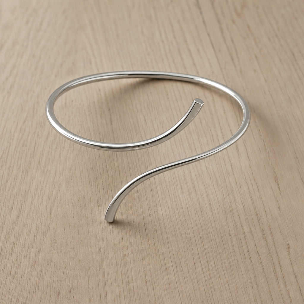 Olviera Gold Wrap Cuff Anklet in Silver
