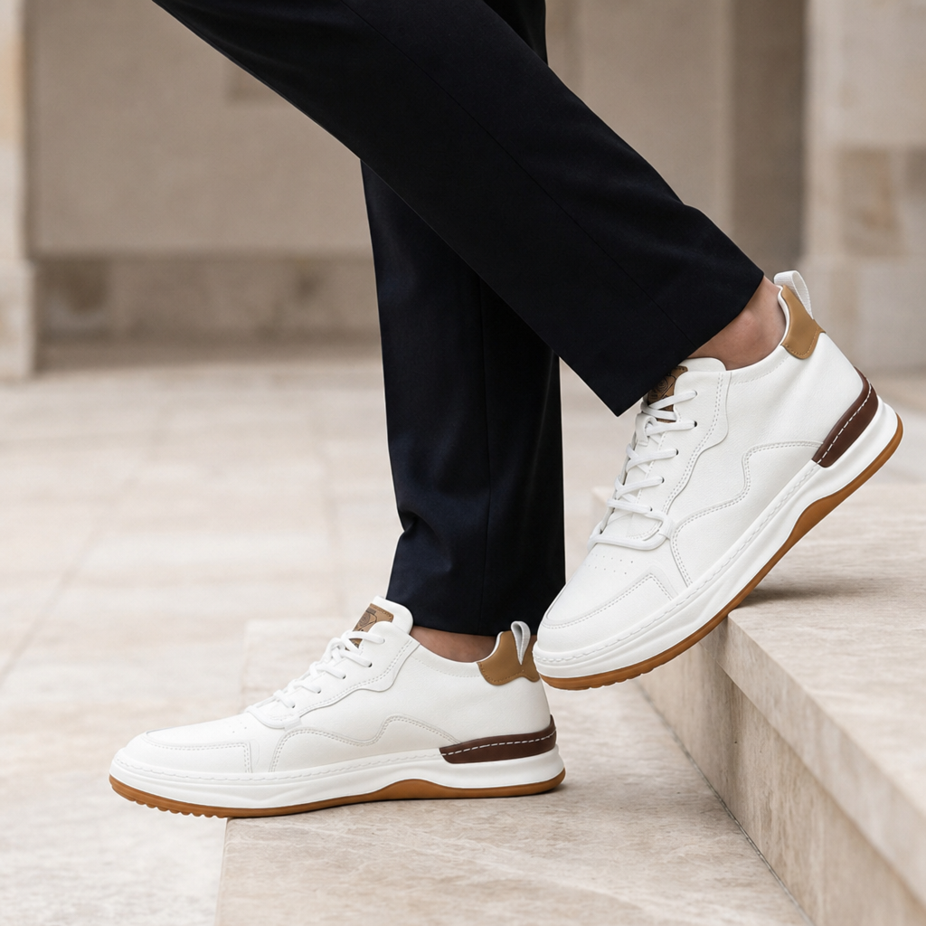 Toledo Leather Casual Sneakers in White