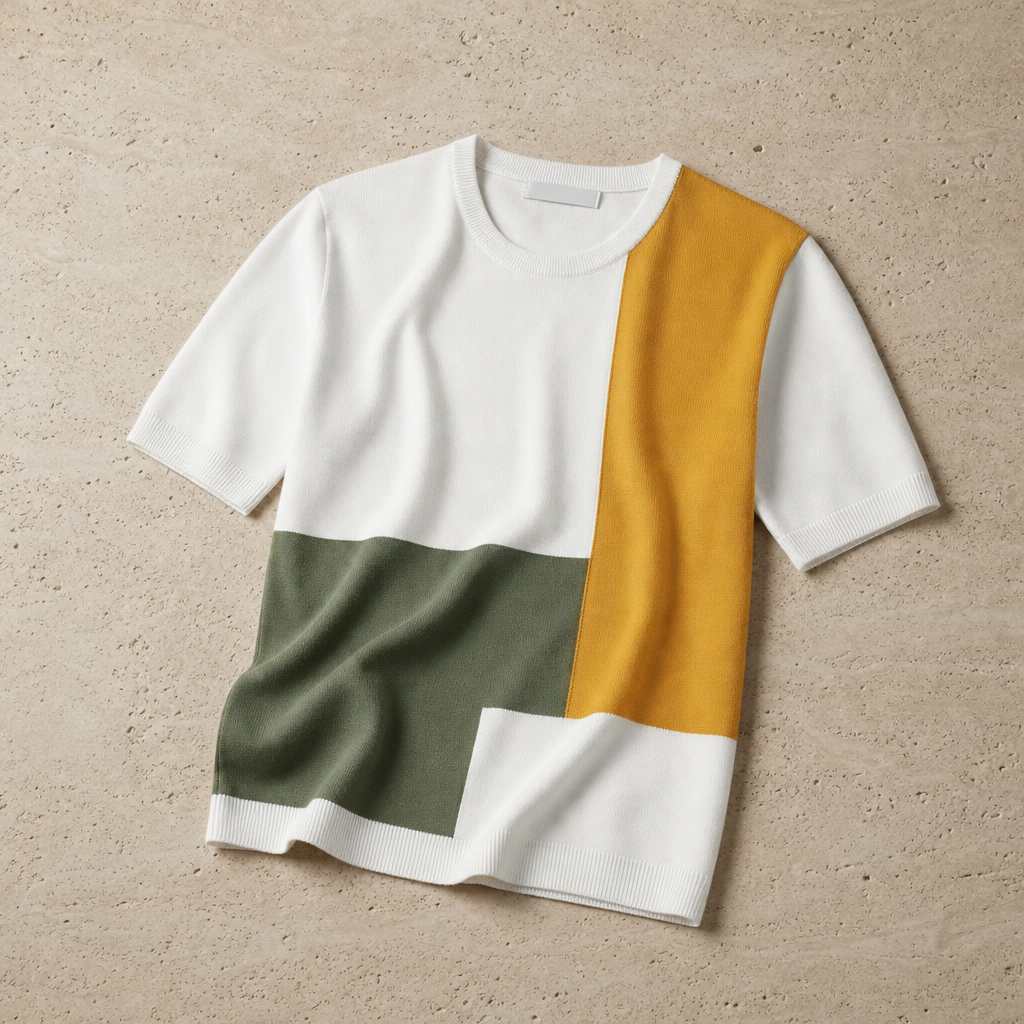 Alvanti Colorblock Knit Tee in White