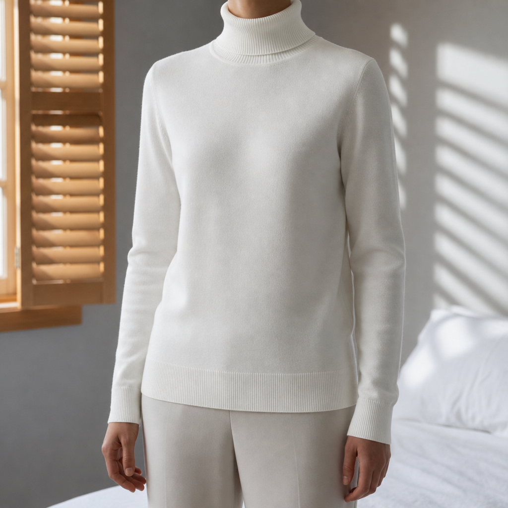Guimaraes Cashmere Turtleneck Sweater in White