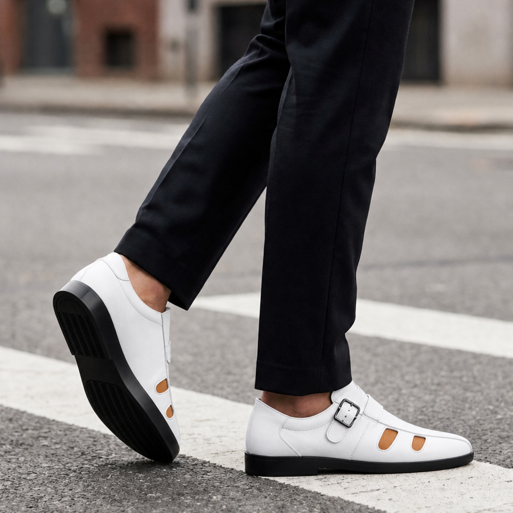 Pisa Cutout Monk-Strap Loafers in White